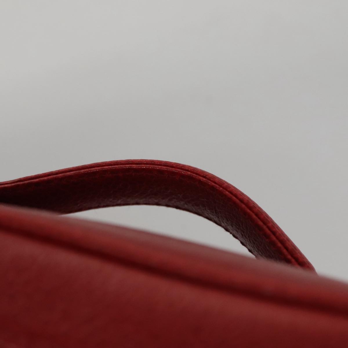 CHANEL Vanity COCO Mark Cosmetic Pouch Caviar Skin Red Gold CC yk16676A