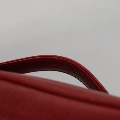 CHANEL Vanity COCO Mark Cosmetic Pouch Caviar Skin Red Gold CC yk16676A