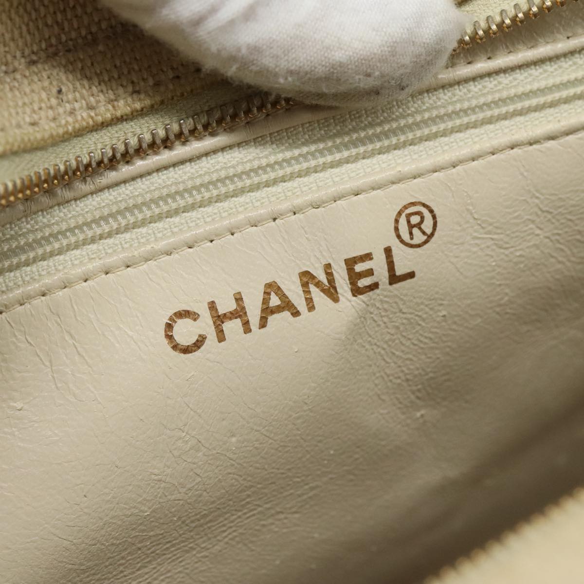 CHANEL Matelasse Tote Bag Canvas Beige CC yk16762
