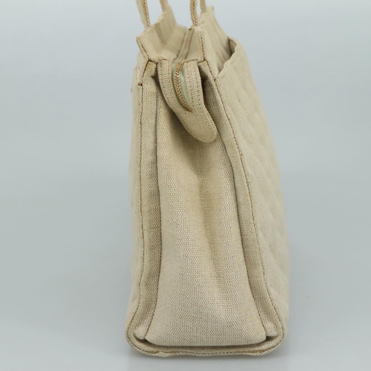 CHANEL Matelasse Tote Bag Canvas Beige CC yk16762