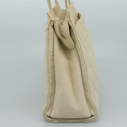 CHANEL Matelasse Tote Bag Canvas Beige CC yk16762