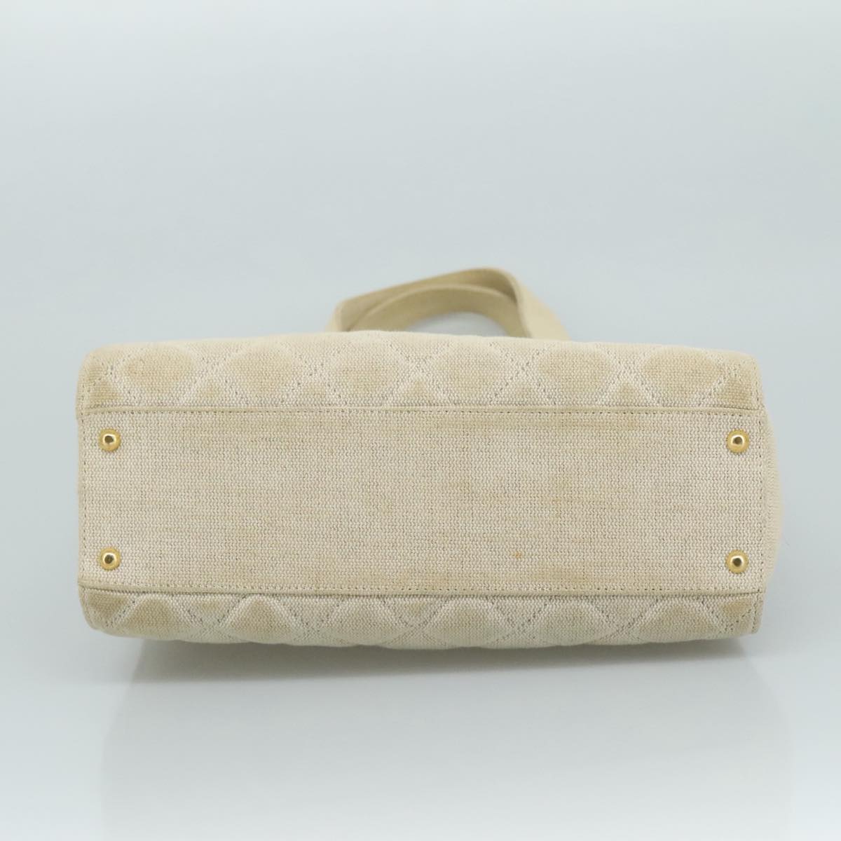 CHANEL Matelasse Tote Bag Canvas Beige CC yk16762