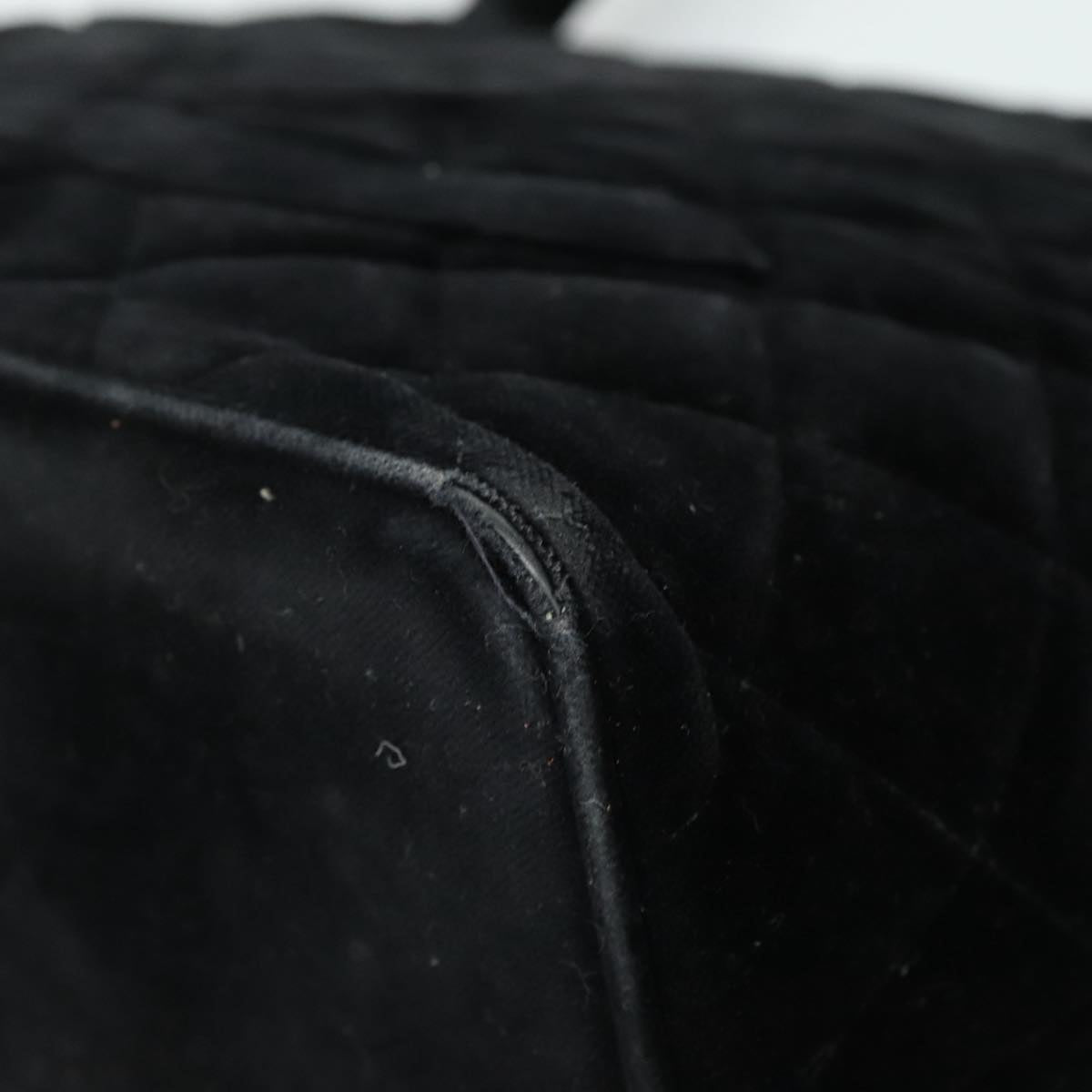 CHANEL Matelasse Standard Tote Bag Velor Black CC yk16770