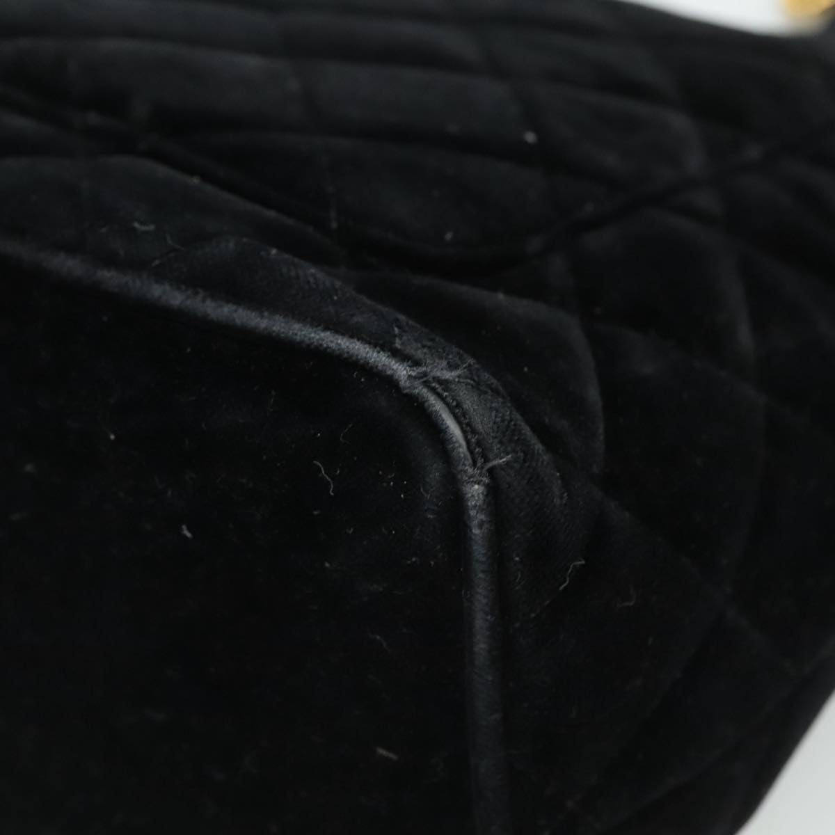 CHANEL Matelasse Standard Tote Bag Velor Black CC yk16770