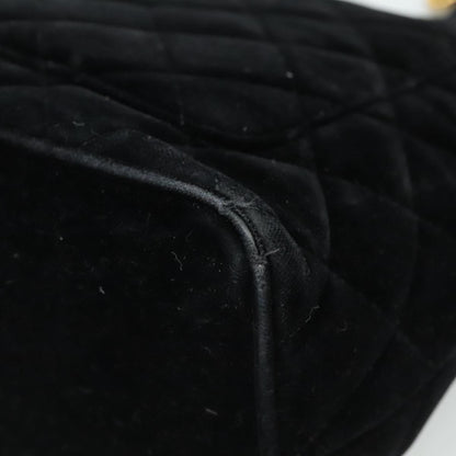 CHANEL Matelasse Standard Tote Bag Velor Black CC yk16770