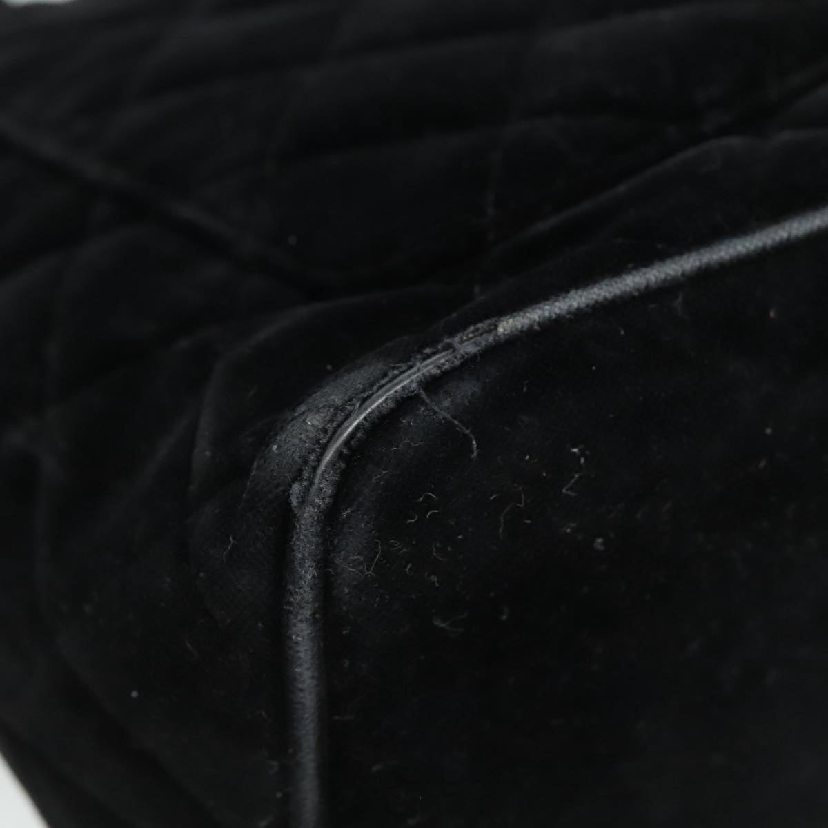 CHANEL Matelasse Standard Tote Bag Velor Black CC yk16770