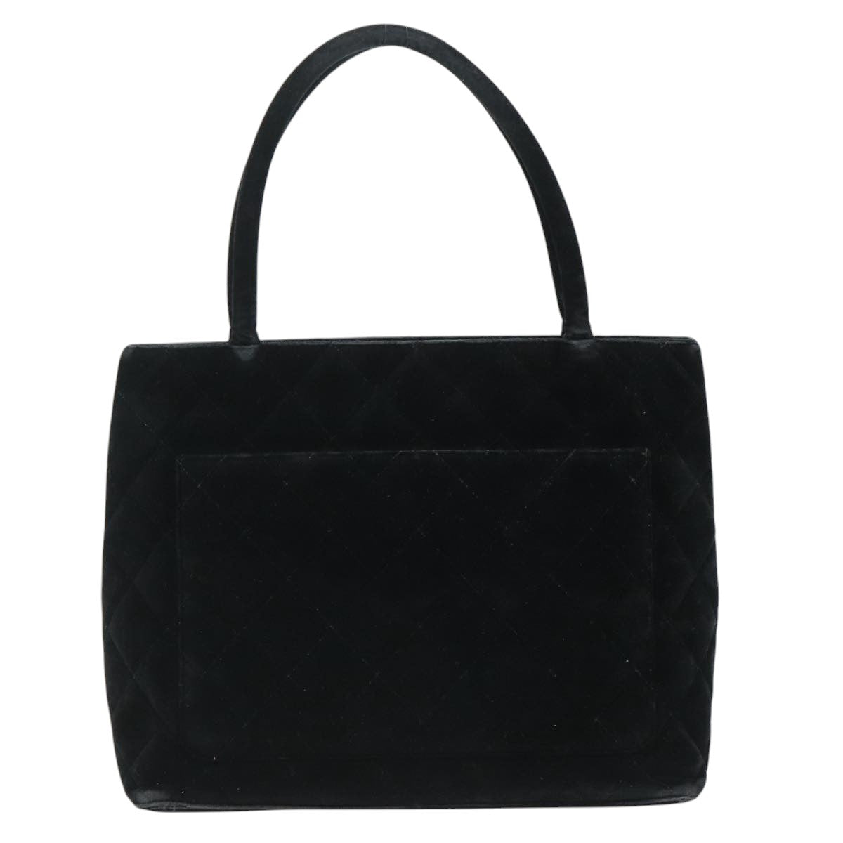 CHANEL Matelasse Standard Tote Bag Velor Black CC yk16770