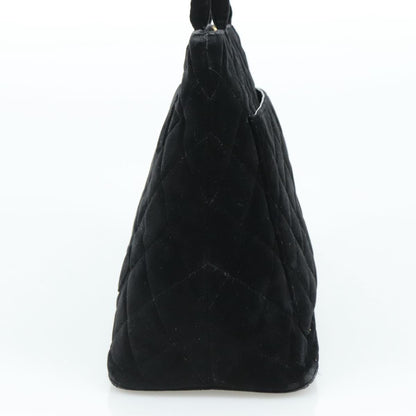 CHANEL Matelasse Standard Tote Bag Velor Black CC yk16770