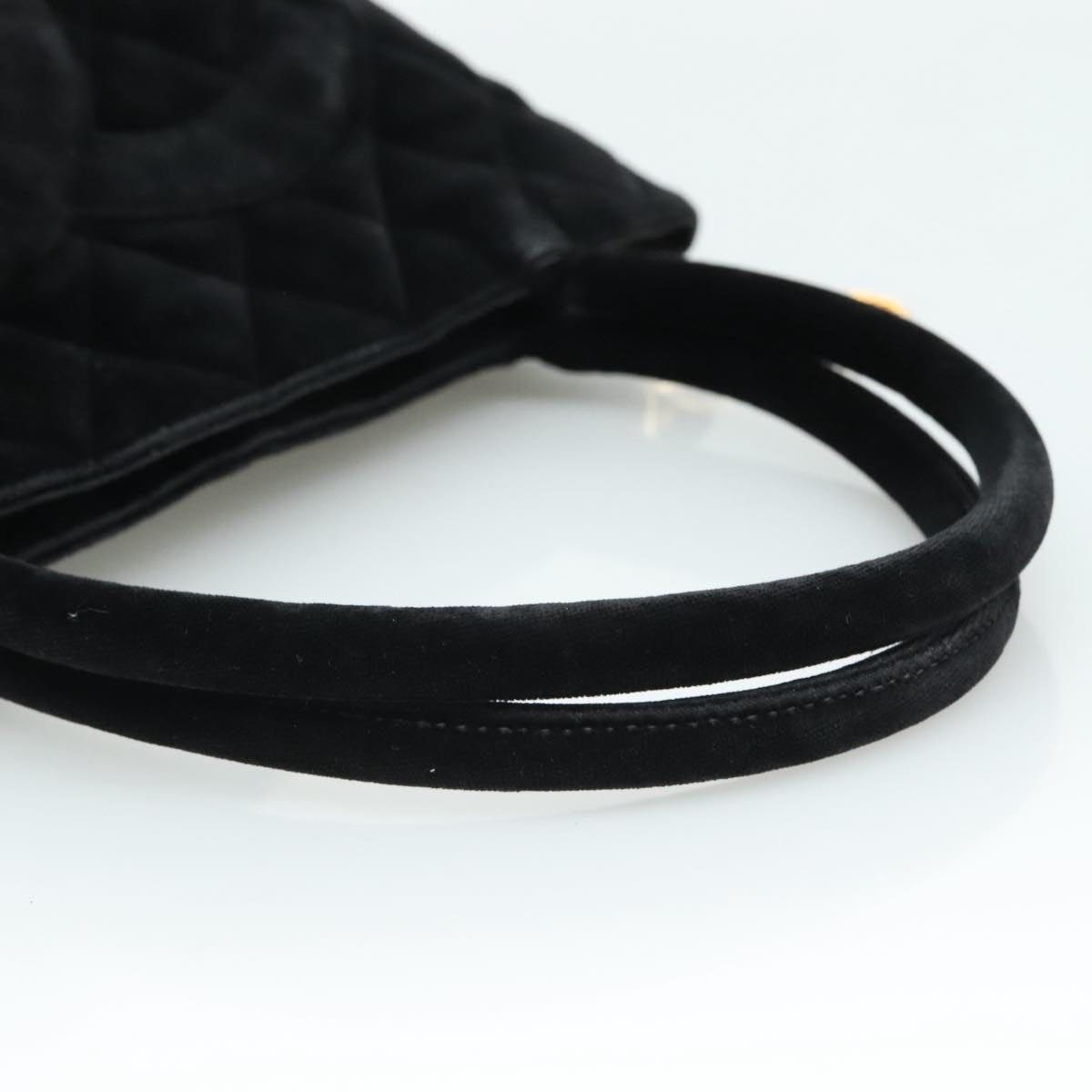 CHANEL Matelasse Standard Tote Bag Velor Black CC yk16770