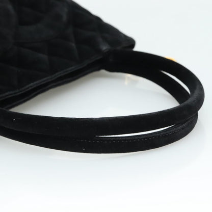 CHANEL Matelasse Standard Tote Bag Velor Black CC yk16770