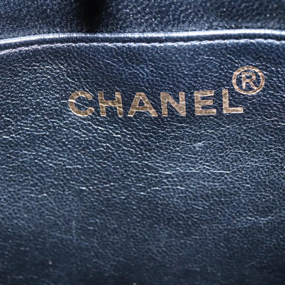 CHANEL Matelasse Chain Tote Bag Lamb Skin Black Gold CC yk16779A
