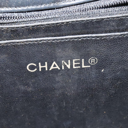 CHANEL Matelasse Chain Shoulder Bag Leather Black CC yk17057