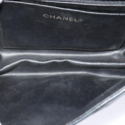CHANEL Matelasse Chain Shoulder Bag Leather Black CC yk17057