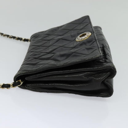 CHANEL Matelasse Chain Shoulder Bag Leather Black CC yk17057