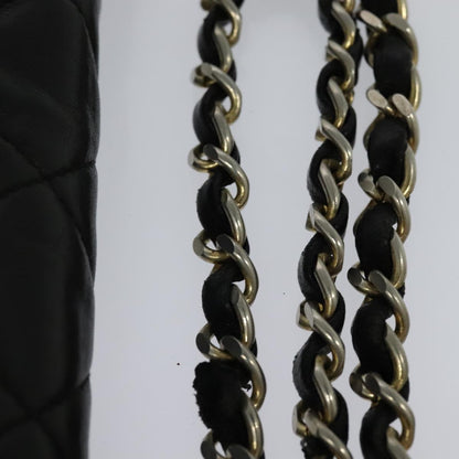 CHANEL Matelasse Chain Shoulder Bag Leather Black CC yk17057