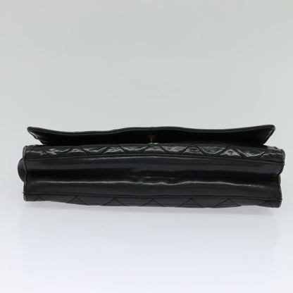 CHANEL Matelasse Chain Shoulder Bag Leather Black CC yk17057