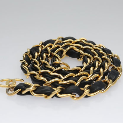 CHANEL Mini Mini Matelasse Chain Pouch Lamb Skin Black Gold CC yk17097A