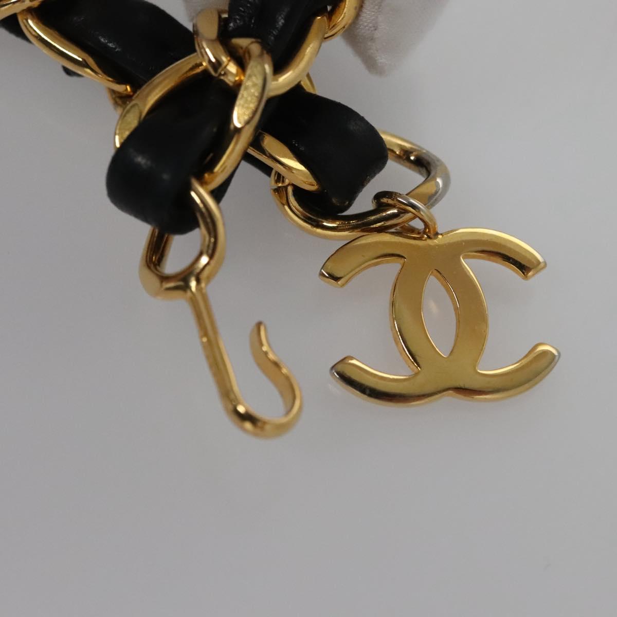 CHANEL Mini Mini Matelasse Chain Pouch Lamb Skin Black Gold CC yk17097A