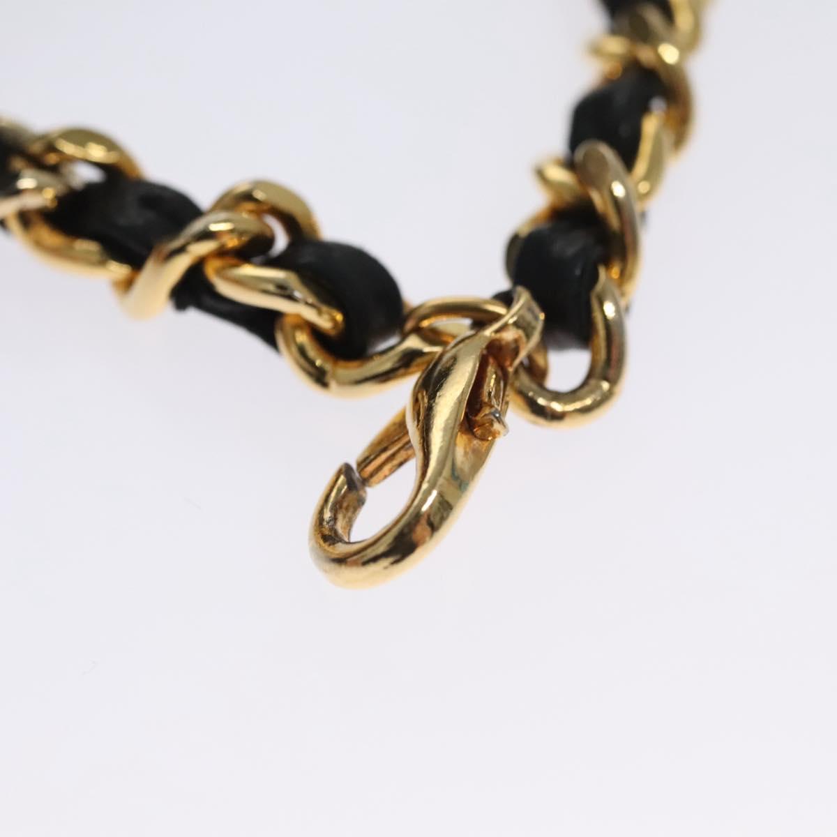 CHANEL Mini Mini Matelasse Chain Pouch Lamb Skin Black Gold CC yk17097A