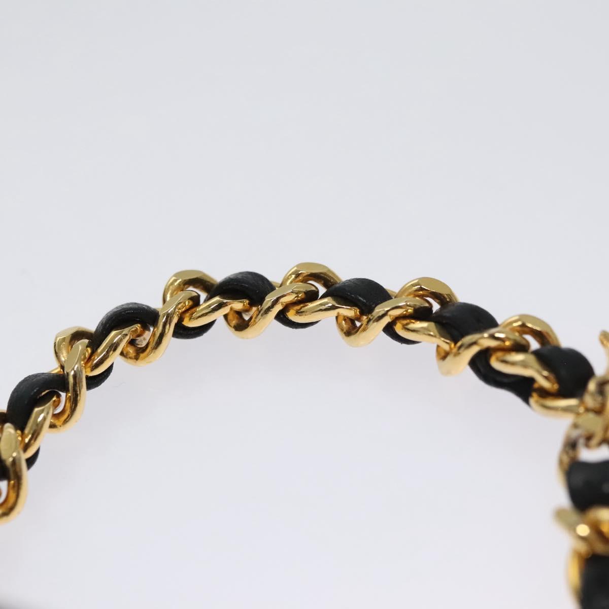 CHANEL Mini Mini Matelasse Chain Pouch Lamb Skin Black Gold CC yk17097A