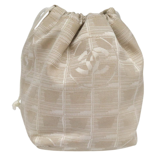 CHANEL New Travel Line Purse Pouch Nylon Beige CC yk17133