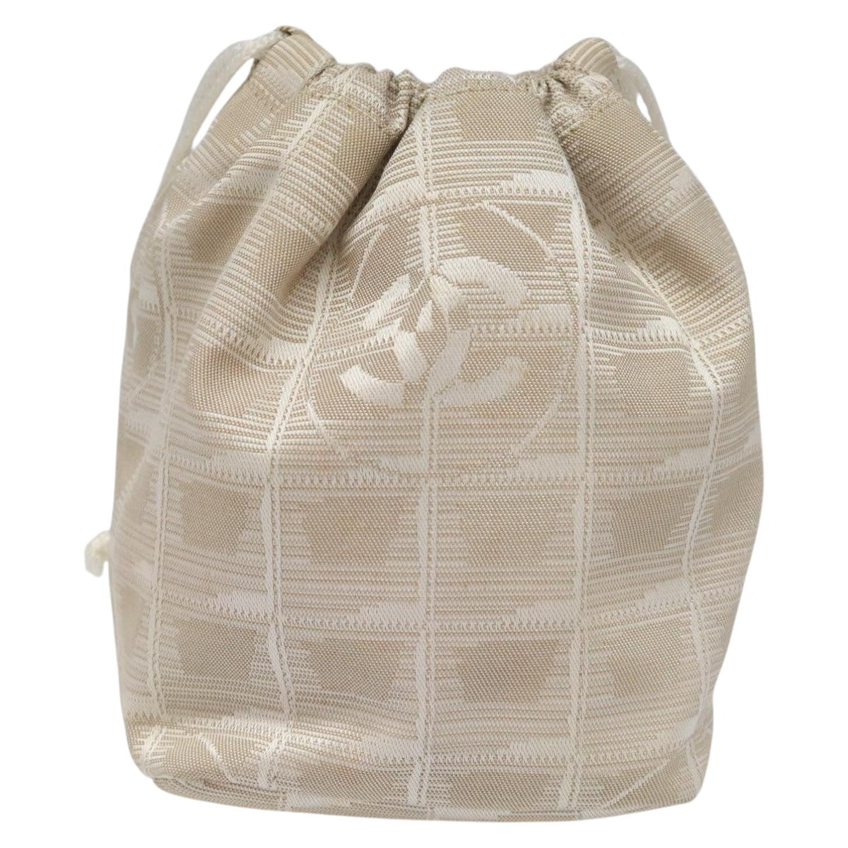 CHANEL New Travel Line Purse Pouch Nylon Beige CC yk17133