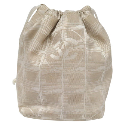 CHANEL New Travel Line Purse Pouch Nylon Beige CC yk17133