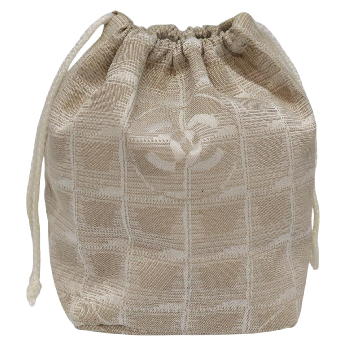 CHANEL New Travel Line Purse Pouch Nylon Beige CC yk17133