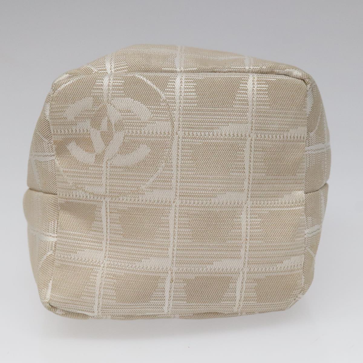 CHANEL New Travel Line Purse Pouch Nylon Beige CC yk17133