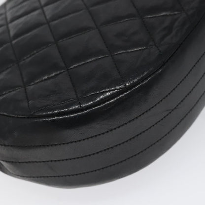CHANEL Matelasse Big COCO Mark Chain Bag Lamb Skin Black Gold CC yk17144