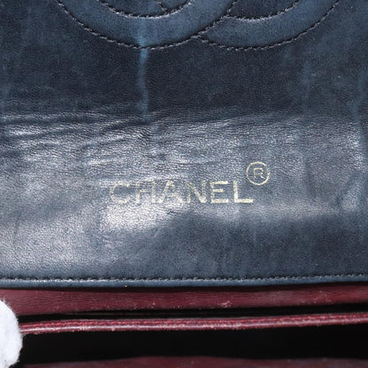 CHANEL Matelasse Big COCO Mark Chain Bag Lamb Skin Black Gold CC yk17144