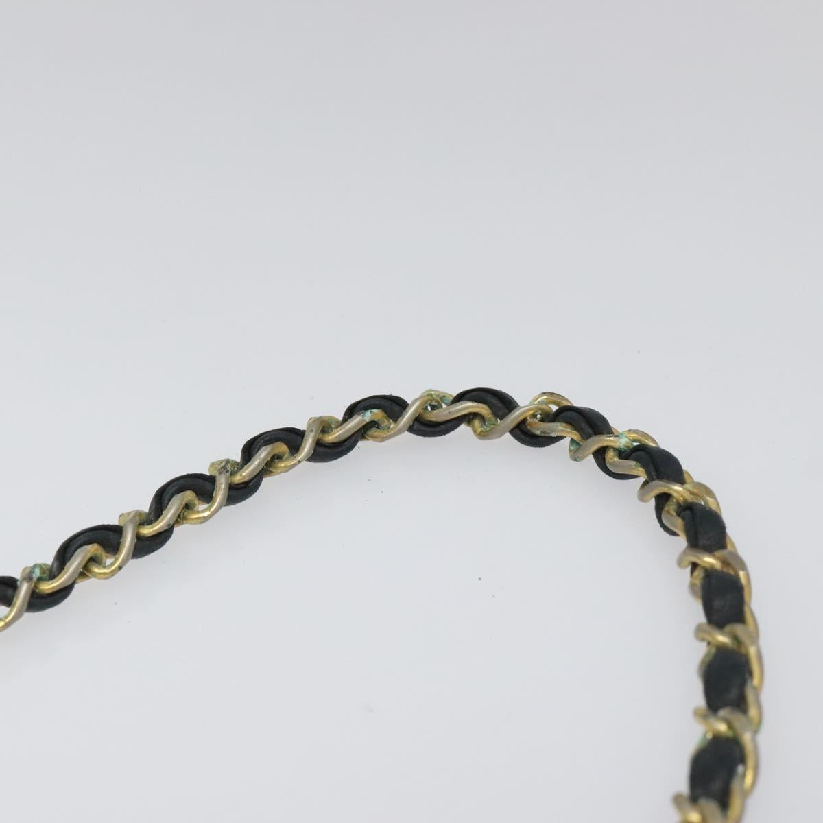 CHANEL Matelasse Big COCO Mark Chain Bag Lamb Skin Black Gold CC yk17144