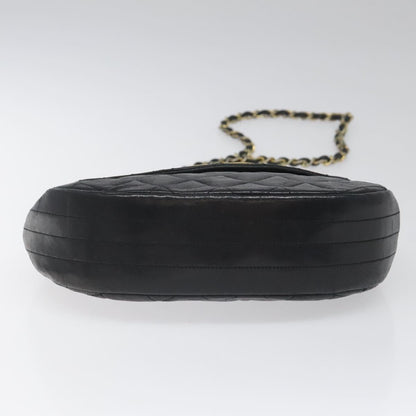 CHANEL Matelasse Big COCO Mark Chain Bag Lamb Skin Black Gold CC yk17144