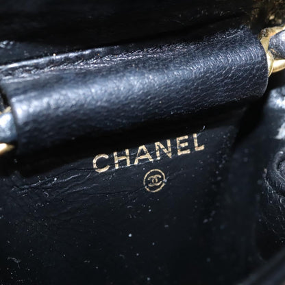CHANEL Mini Mini Matelasse Chain Pouch Lamb Skin Black Gold CC yk17185