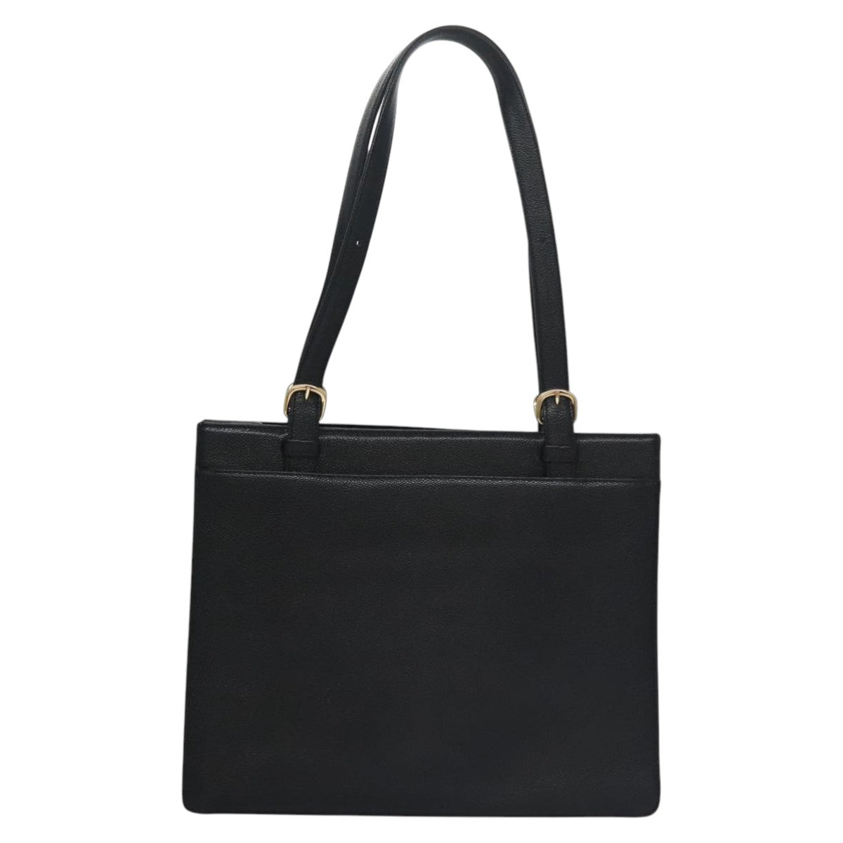 CHANEL COCO Mark Tote Bag Caviar Skin Black Gold CC yk17238A