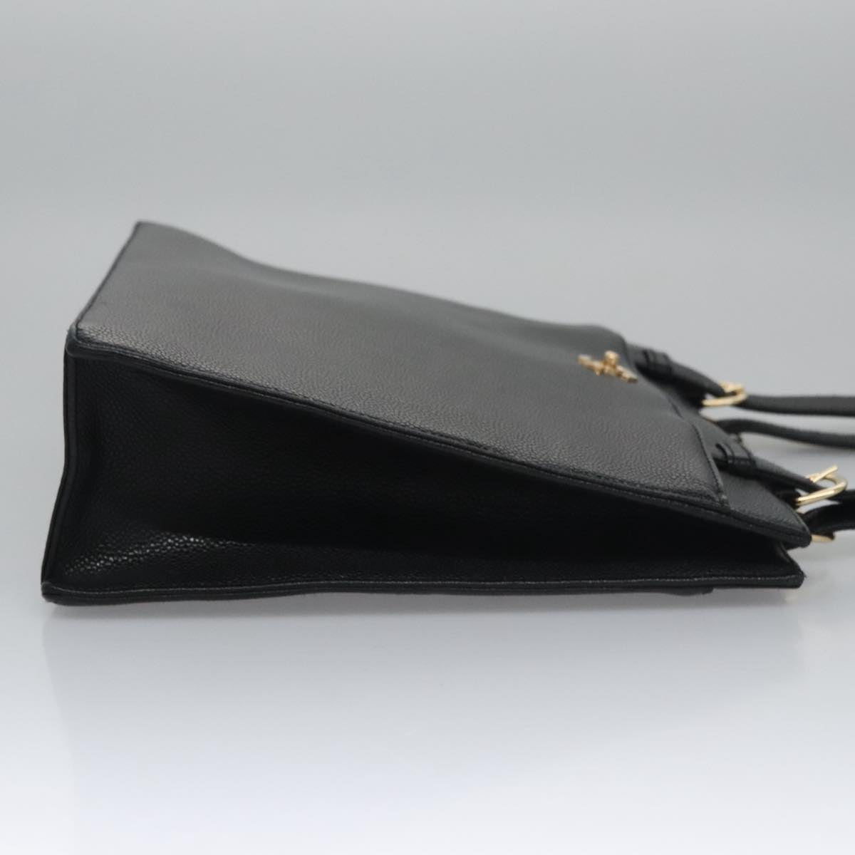 CHANEL COCO Mark Tote Bag Caviar Skin Black Gold CC yk17238A