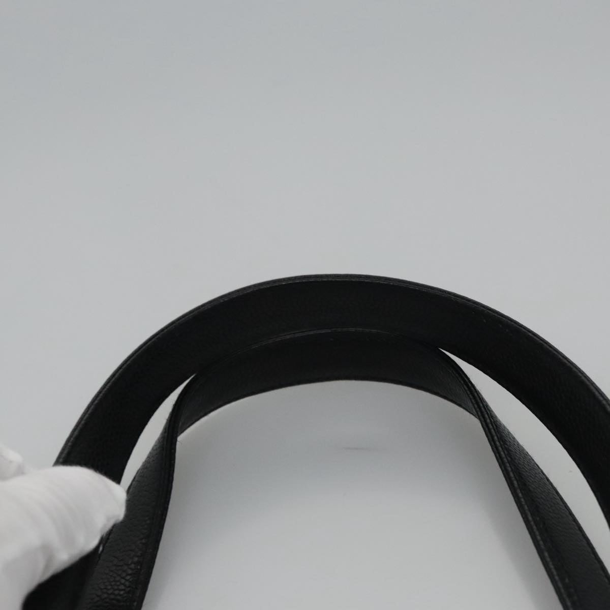 CHANEL COCO Mark Tote Bag Caviar Skin Black Gold CC yk17238A
