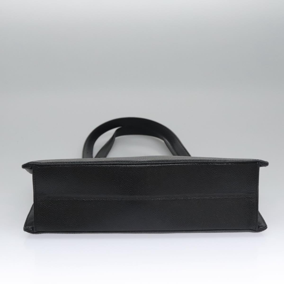 CHANEL COCO Mark Tote Bag Caviar Skin Black Gold CC yk17238A