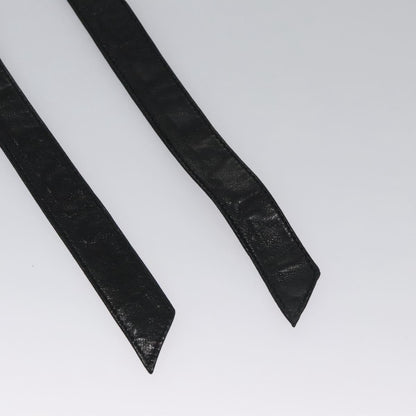 CHANEL Chain Belt Metal Leather 49.6"" Gold Black CC yk17255
