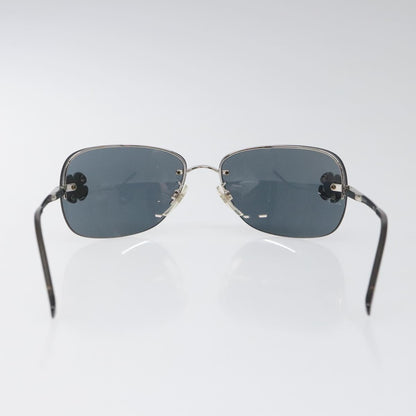 CHANEL Camelia Sunglasses metal Silver CC yk17322