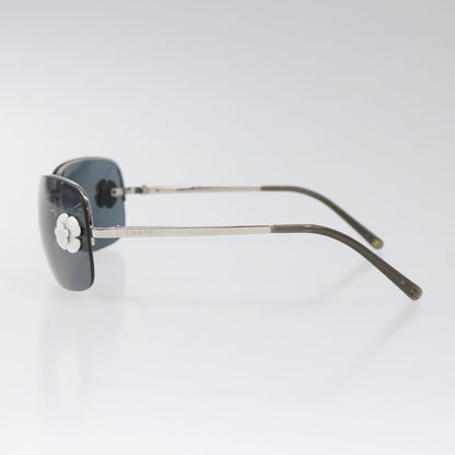 CHANEL Camelia Sunglasses metal Silver CC yk17322
