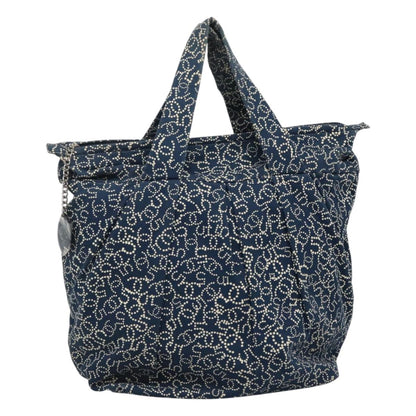 CHANEL Arabesque Tote Bag Canvas Navy CC yk17405