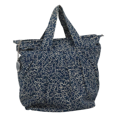 CHANEL Arabesque Tote Bag Canvas Navy CC yk17405