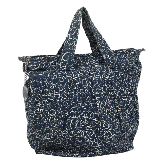 CHANEL Arabesque Tote Bag Canvas Navy CC yk17405