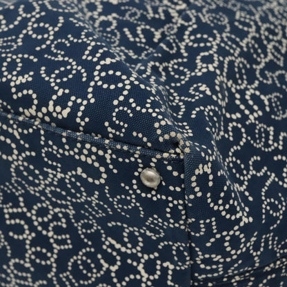 CHANEL Arabesque Tote Bag Canvas Navy CC yk17405