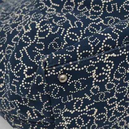 CHANEL Arabesque Tote Bag Canvas Navy CC yk17405