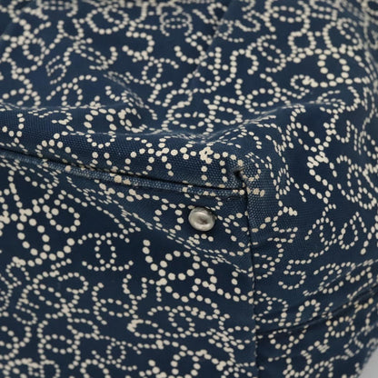 CHANEL Arabesque Tote Bag Canvas Navy CC yk17405
