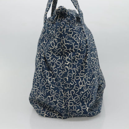 CHANEL Arabesque Tote Bag Canvas Navy CC yk17405