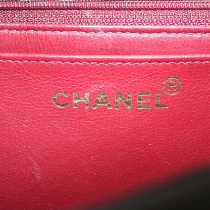 CHANEL Mademoiselle Big COCO Mark Chain ShoulderBag Lamb Skin Black yk4080A