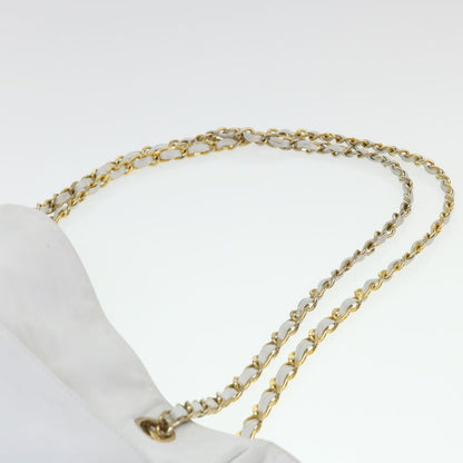 CHANEL Chain Shoulder Bag Lamb Skin White CC yk6254